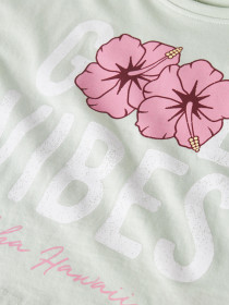 NAME IT T-shirt Vilma Pale Aqua Good Vibes